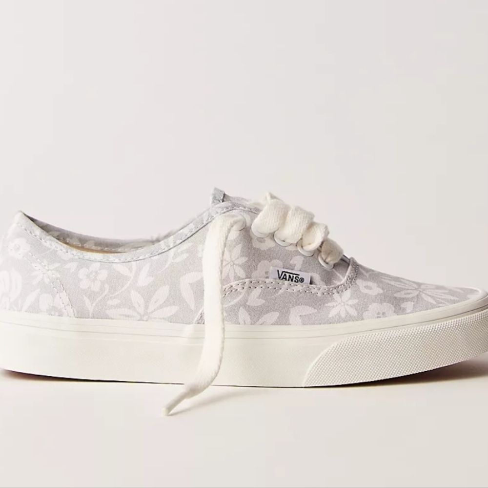 Vans Authentic Classic Women Size 10 Wood Block White Floral 112025 - Picture 5 of 8